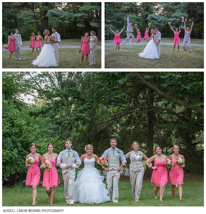 Wedding party photos at Glen Magna Farms