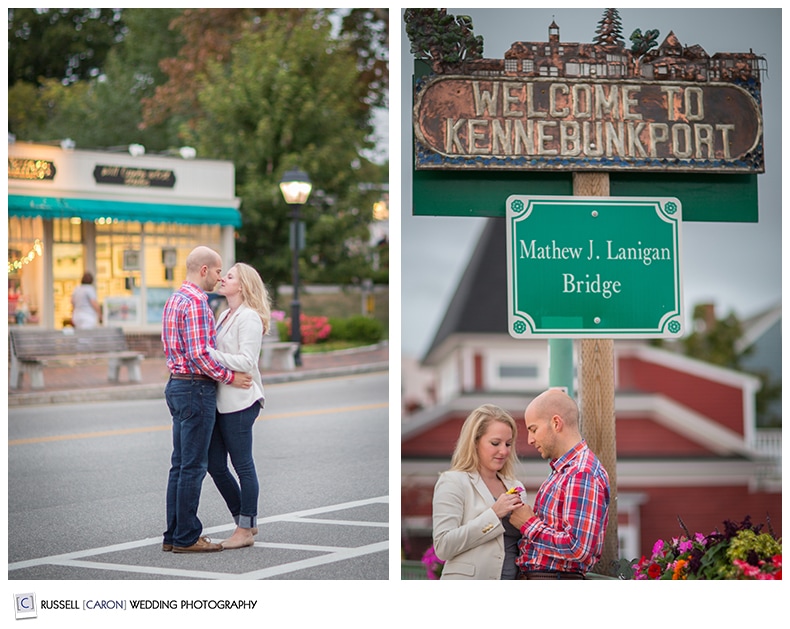 Engaged couple in Kennebunkport Maine