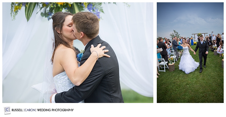 Maine wedding photographer captures first kiss photo