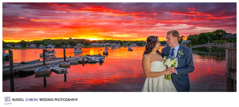 The most stunning sunset at Pier 77 wedding, Cape Porpoise, Kennebunkport, Maine