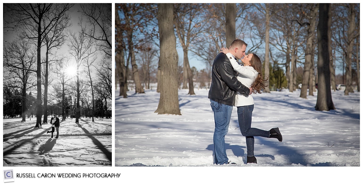 Engagement session in Deering Oaks Park, Portland, Maine