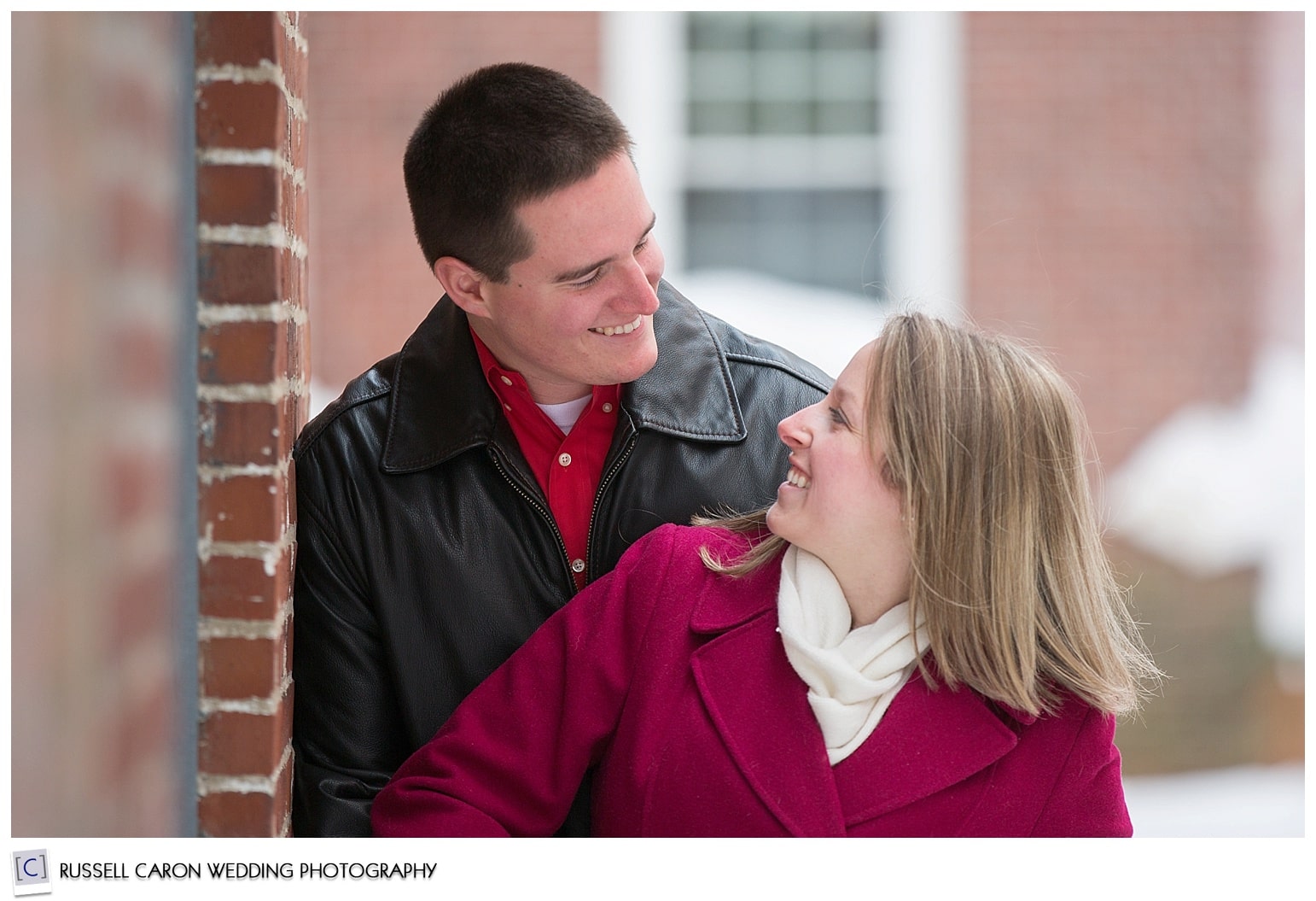 Winter engagement session in Maine