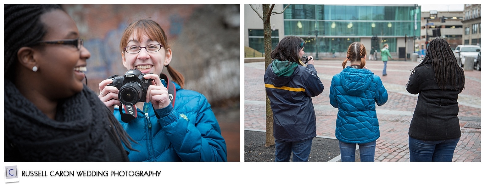 Photography mentoring with Casco Bay High School students