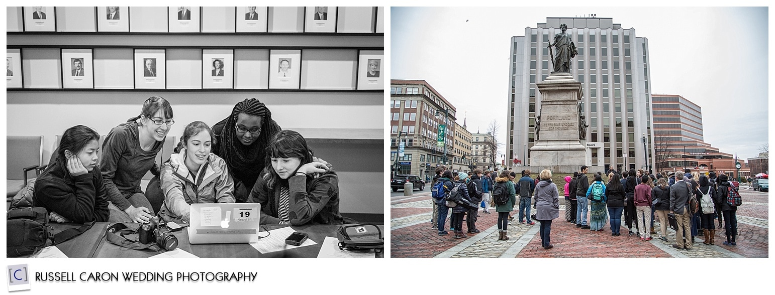 Casco Bay High School learning how to document with photography