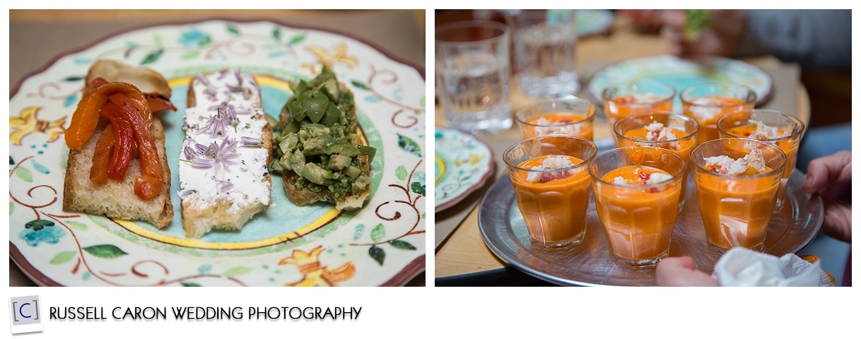 Crostini, and lobster gazpacho, Jillyanna's Woodfired Cooking School