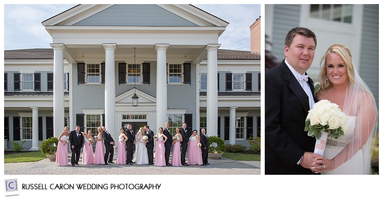 Ashley and Mike and bridal party at Wellesley Country Club