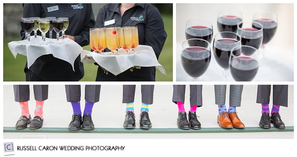 Groomsmen's socks, cocktails