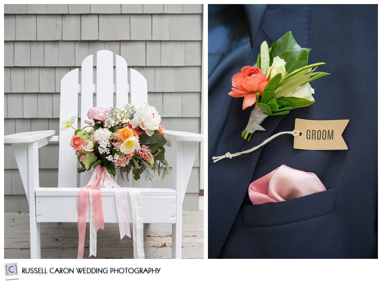 A beautiful summer bouquet, and a boutonniere 