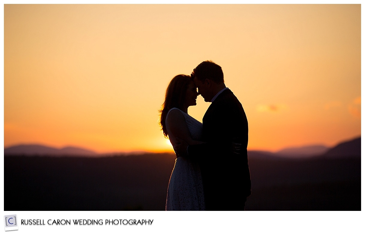 Couple photographed at sunset, Granite Ridge Estate