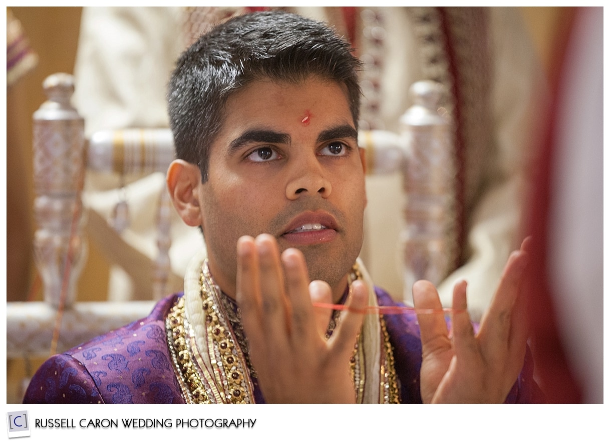 Groom during Hindu wedding ceremony
