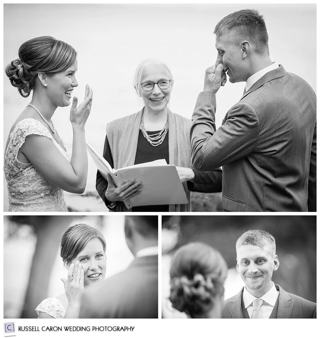 Wedding ceremony at Inn at Sunrise Point, Lincolnville, Maine