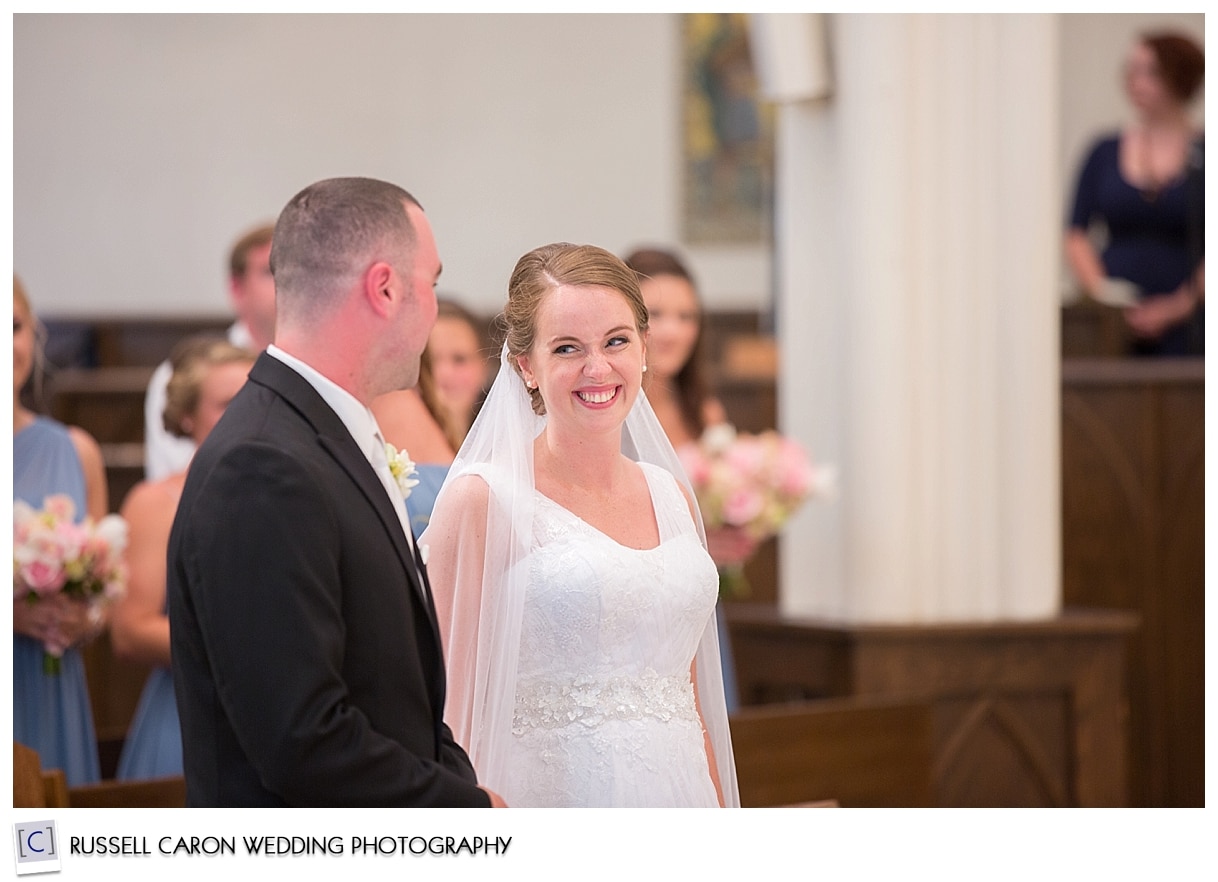 Bride and groom at the altar