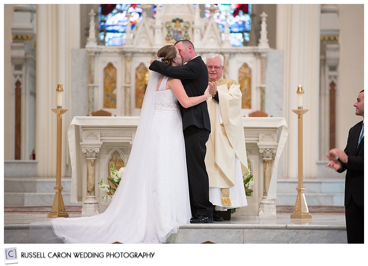 First kiss as husband and wife