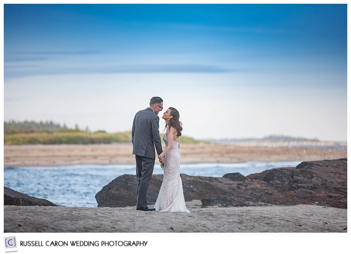 Bride and groom in Phippsburg Maine
