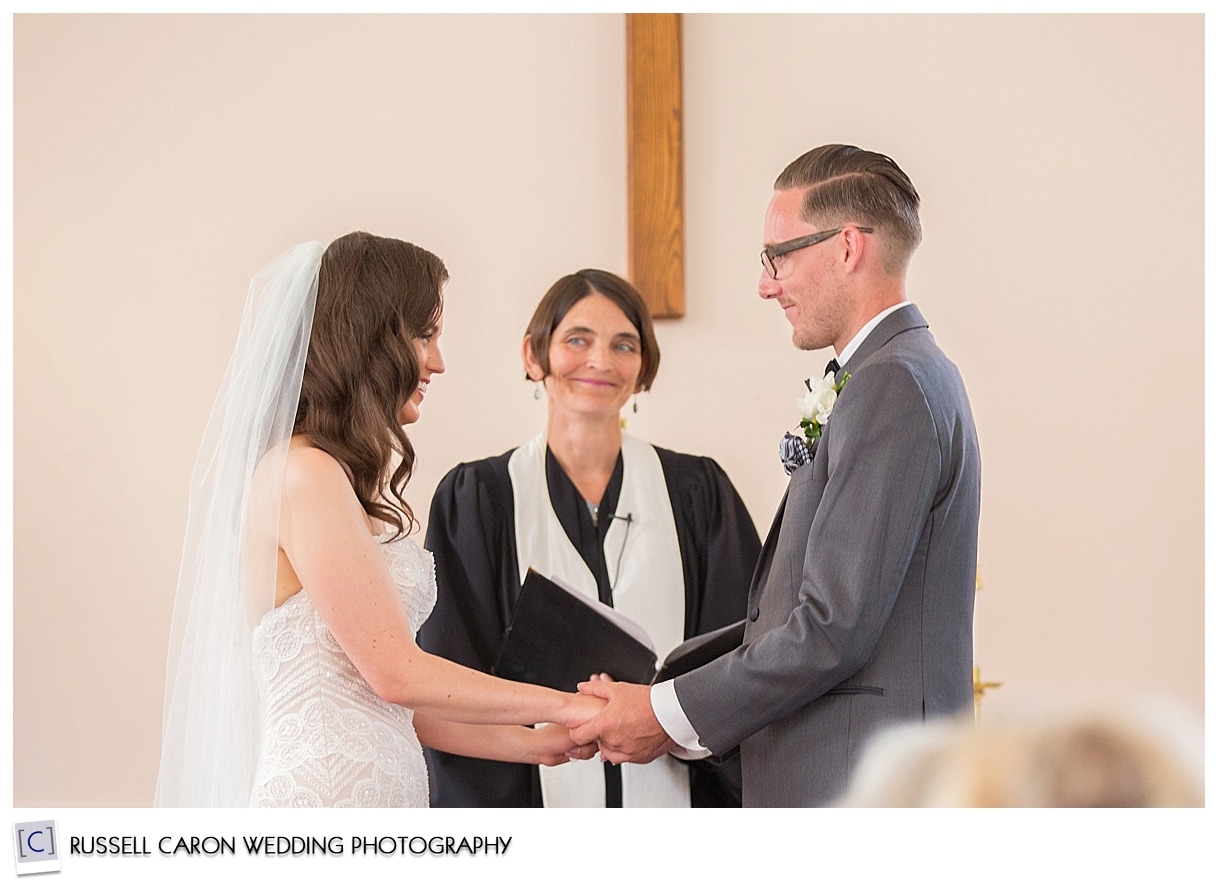 Bride and groom saying vows