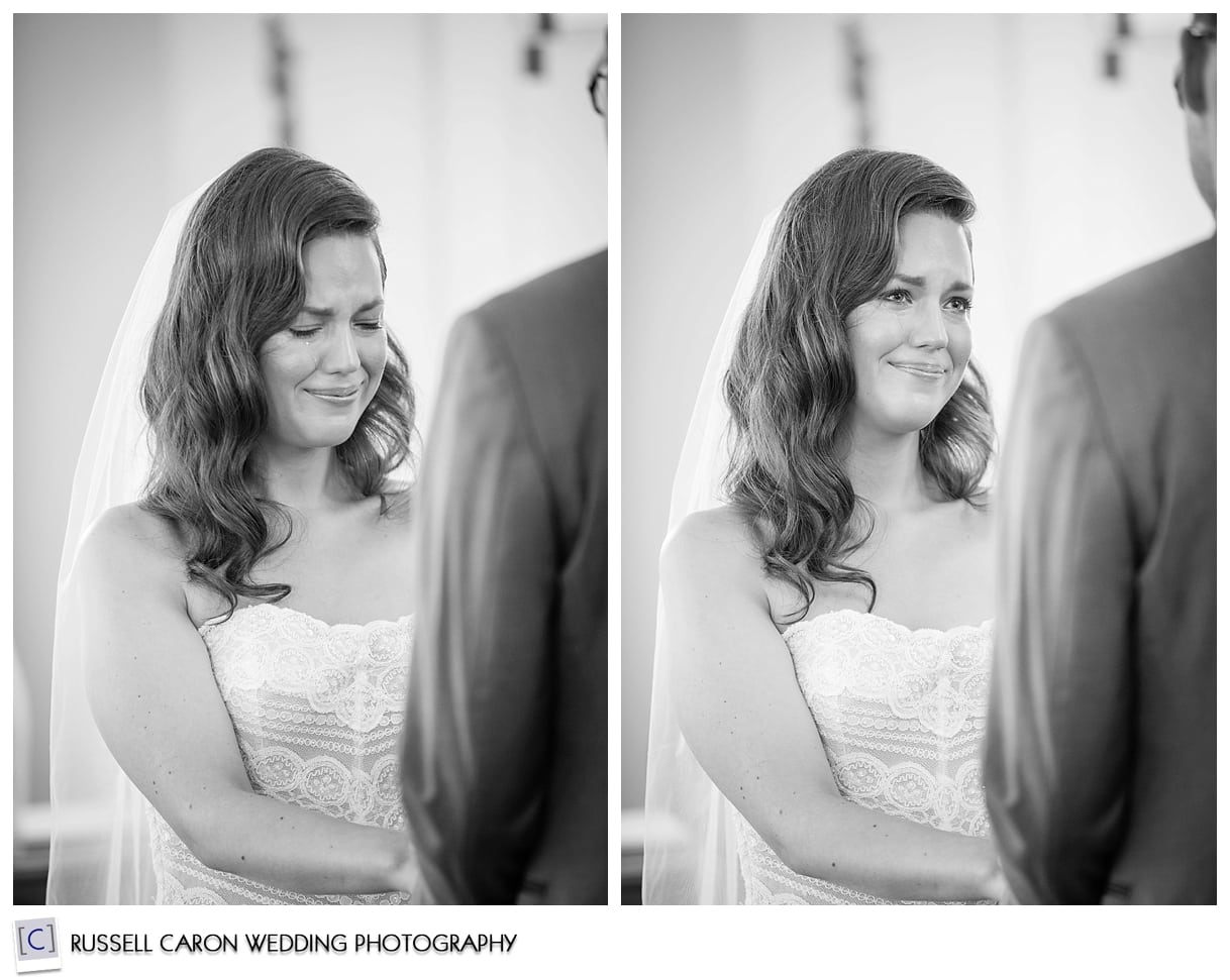 Bride during wedding ceremony