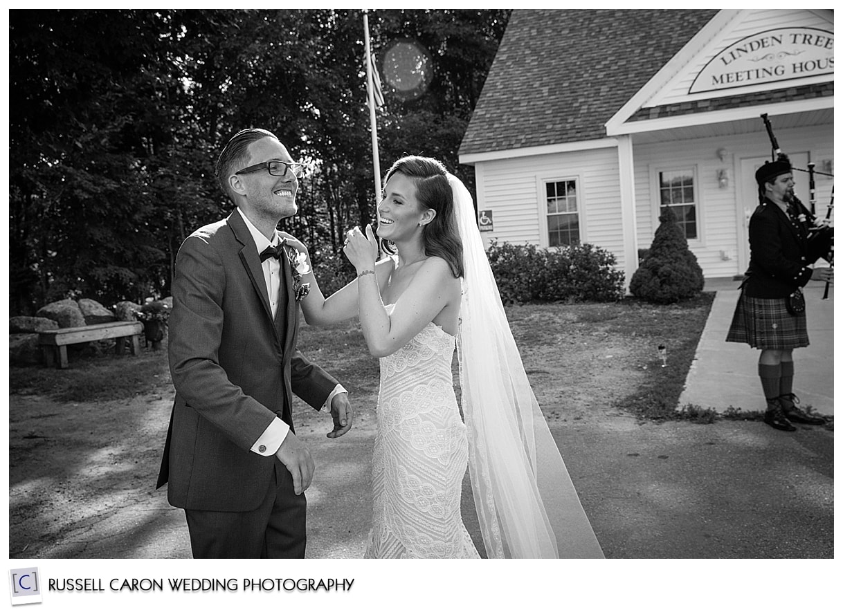 Bride and groom just after wedding ceremony