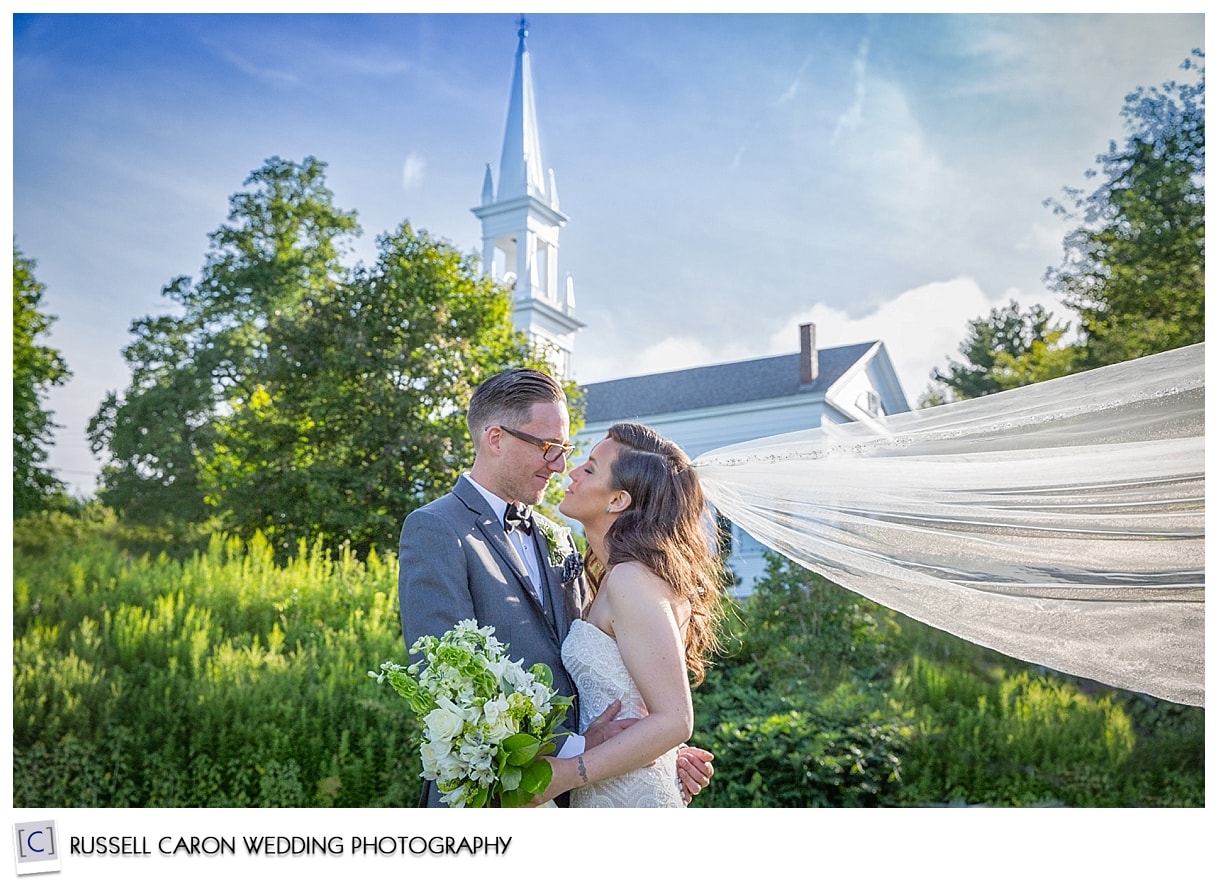 Bride and Groom at Phippsburg Congregational Church