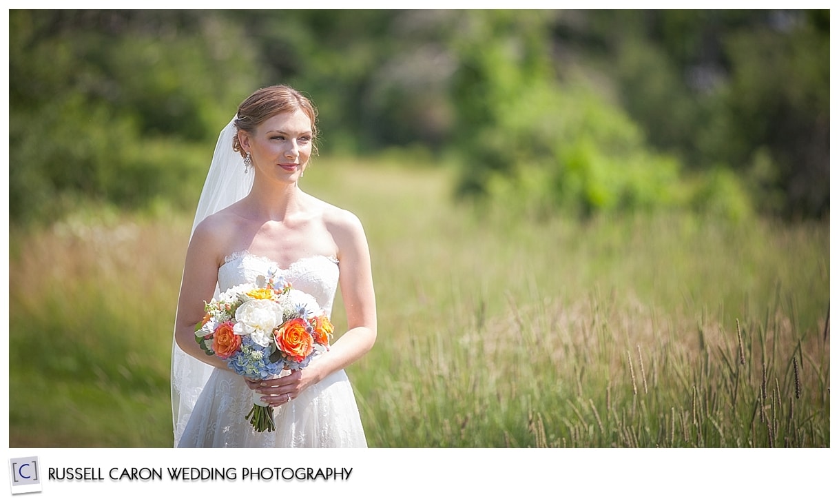 Bride in field