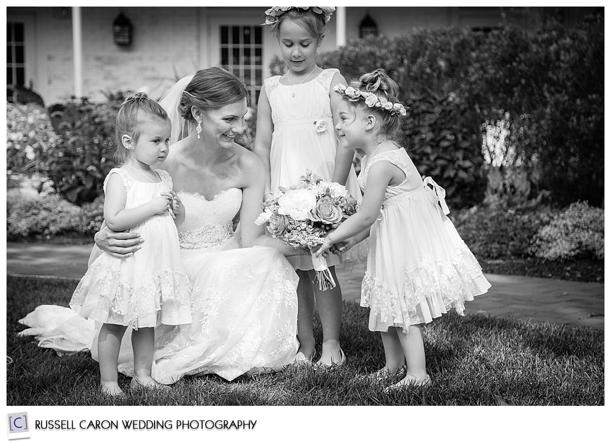 Bride and flower girl photos