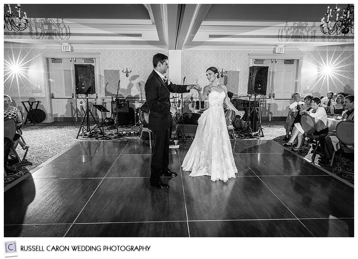 Bride and groom during first dance