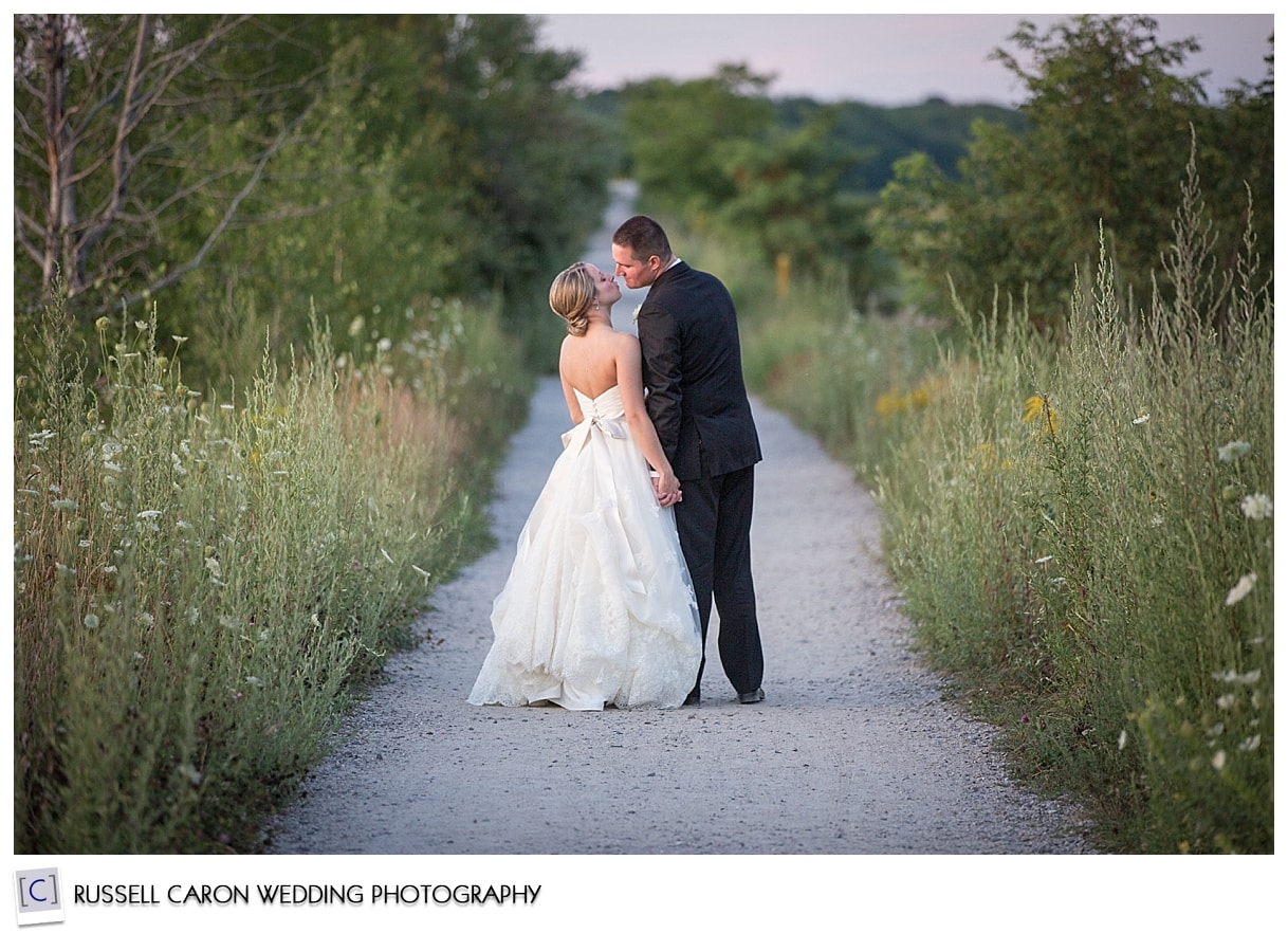 Bride and groom at Scarborough Marsh