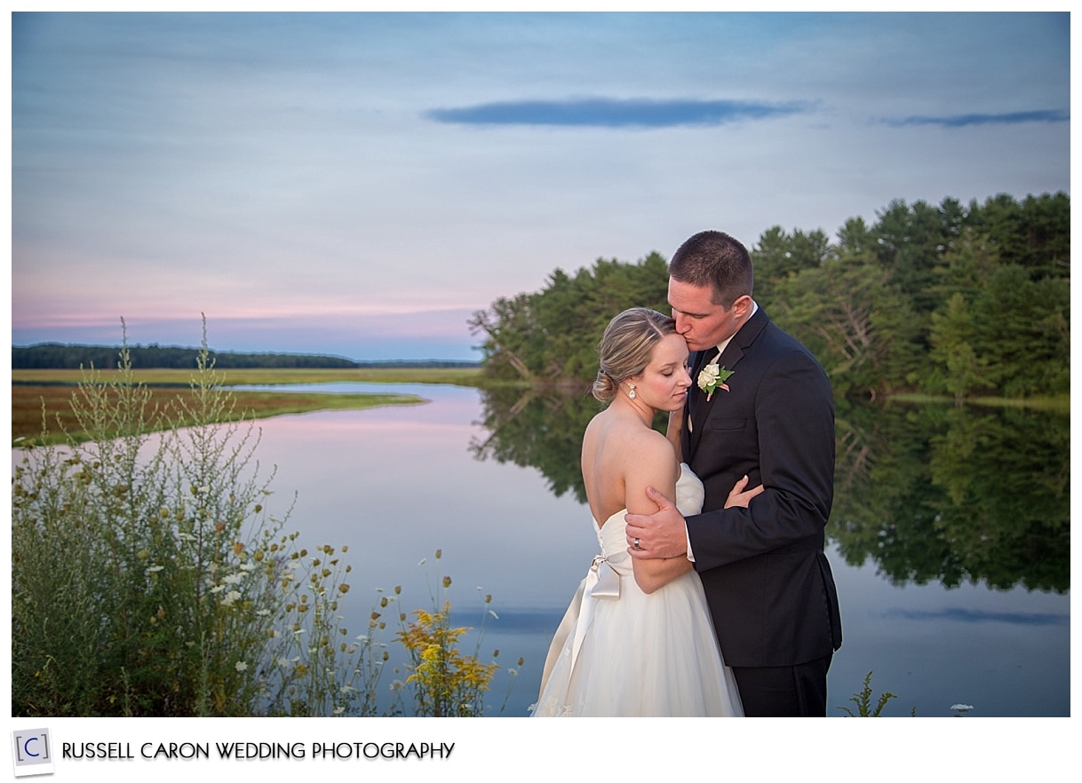 Bride and groom at Scarborough Marsh