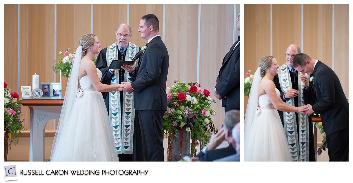 Bride and groom at the altar