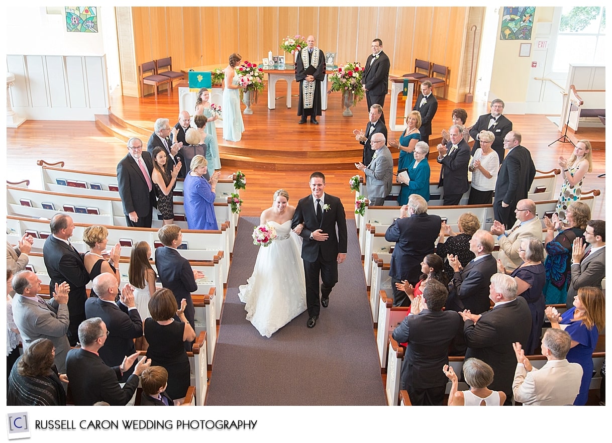 Bride and groom during recessional