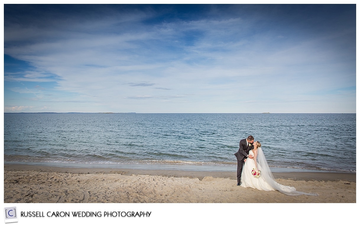 Bride and groom on the beach