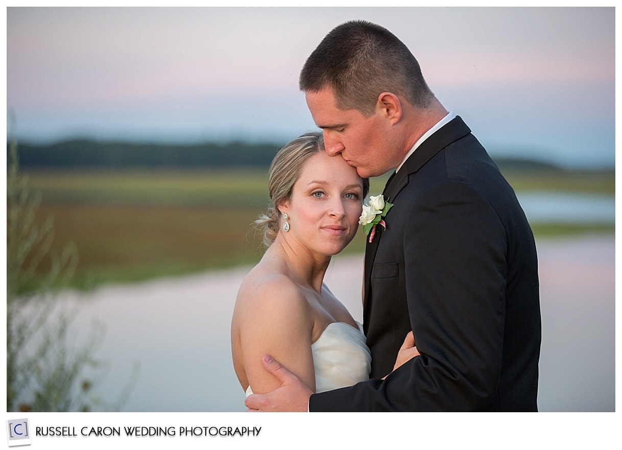 Bride and groom at marsh