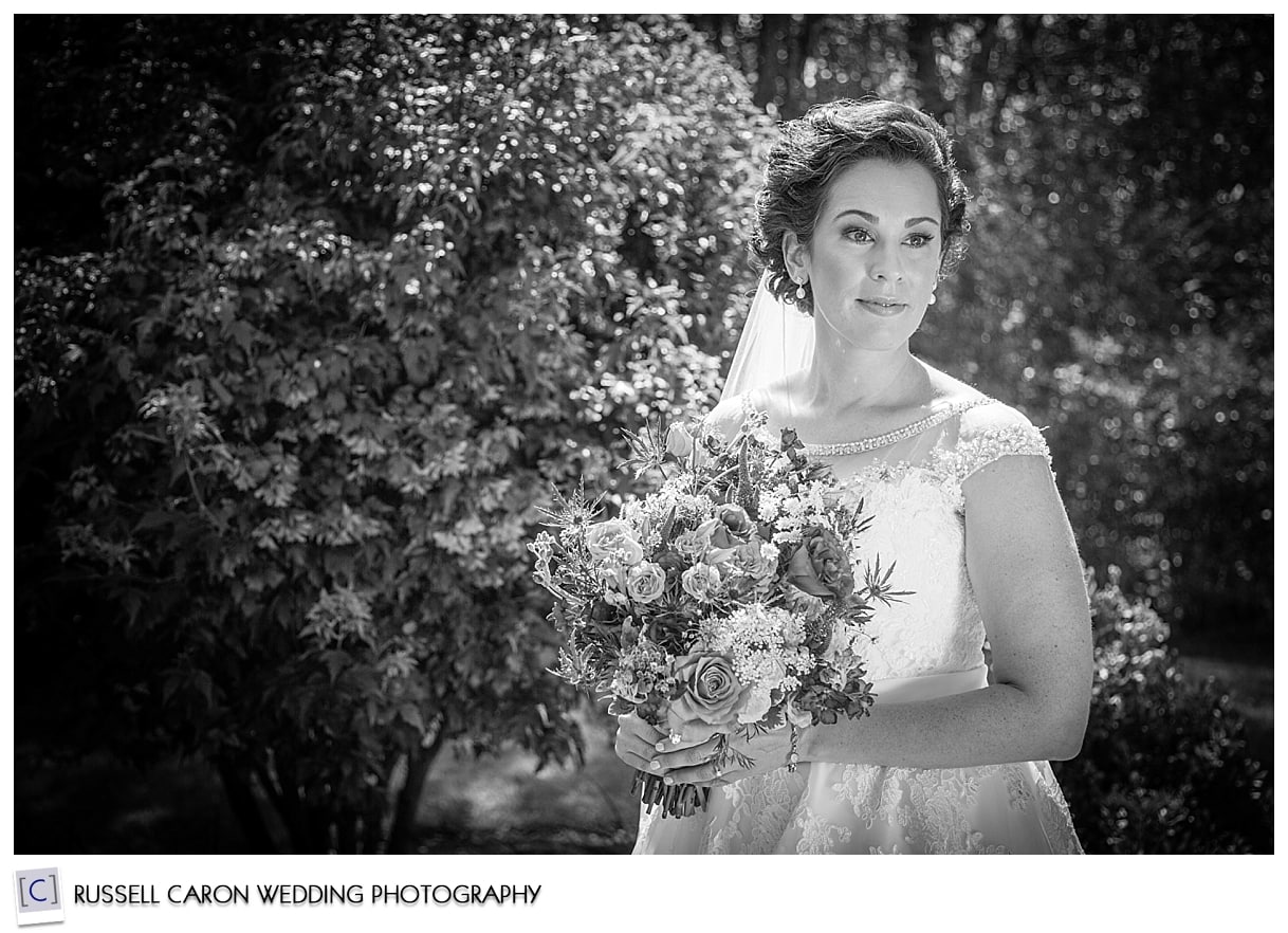 Black and white bridal portrait