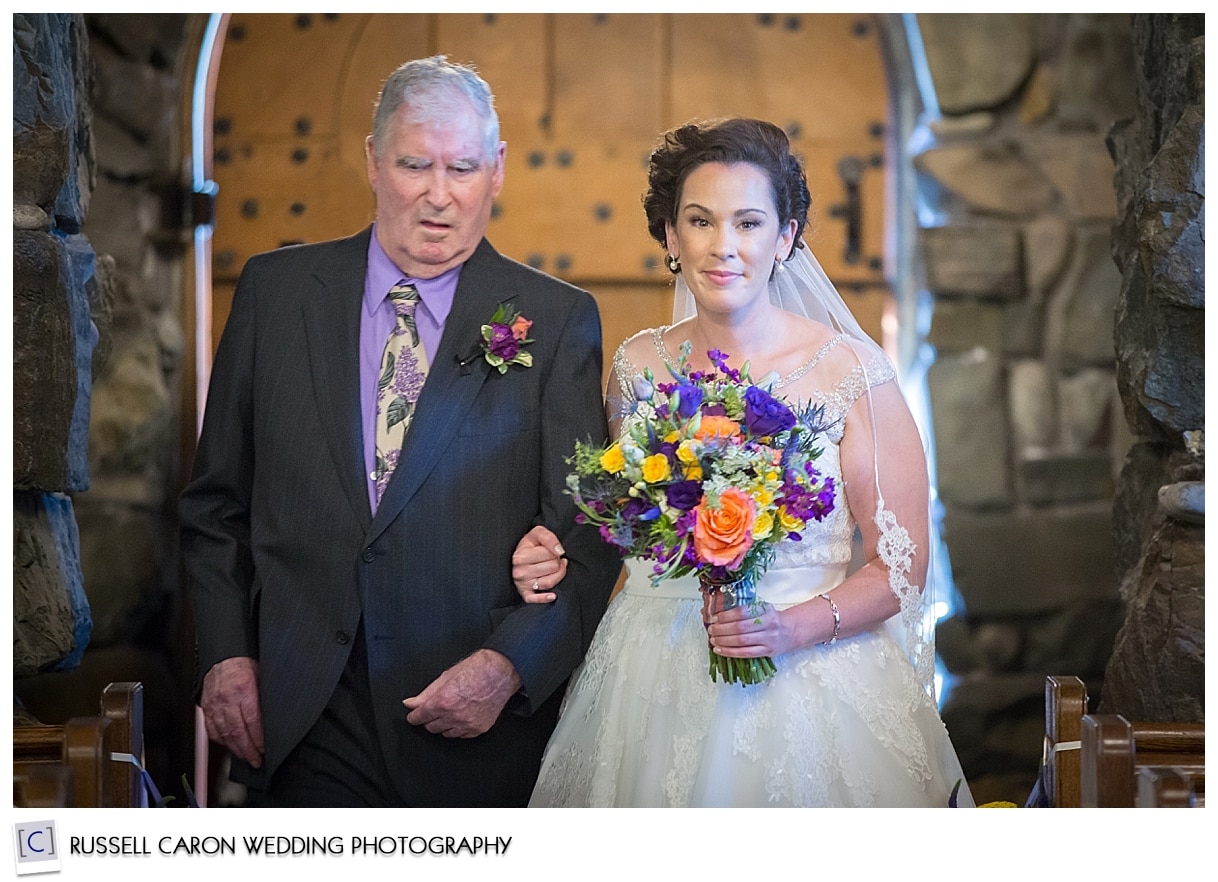 Audrey and Grandfather coming down the aisle