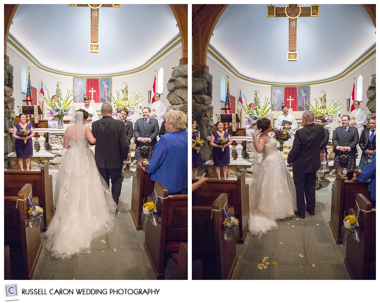 Bride and groom at altar