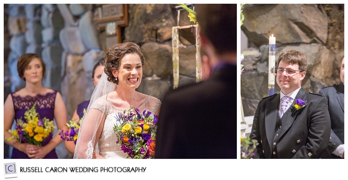 Bride and groom at the altar at St. Ann's Church