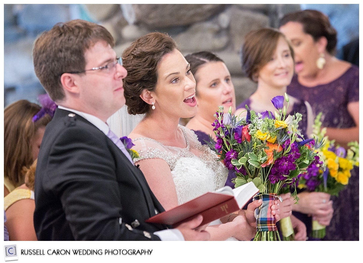 Bridal party during wedding ceremony