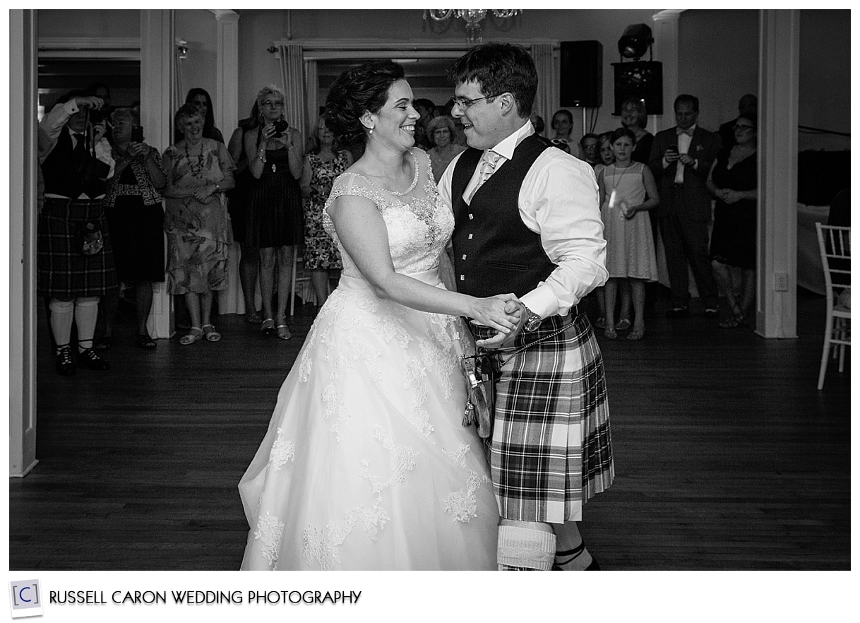 Audrey and Chris during their first dance at the Nonantum Resort