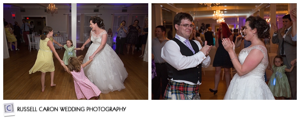 Bride and groom dancing at The Nonantum Resort