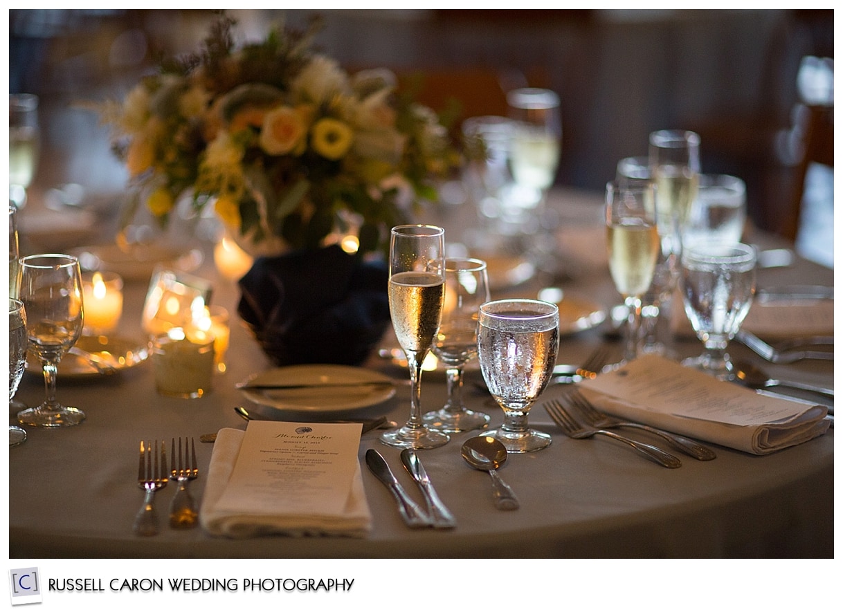 Wedding reception details, table setting photo