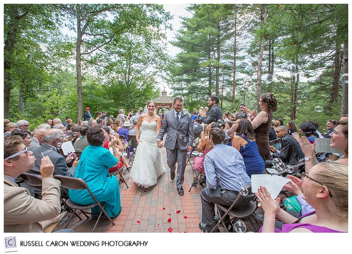 Bride and groom married! By Maine wedding photographers Russell Caron Wedding Photography