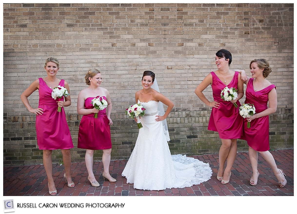 Bride with bridesmaids