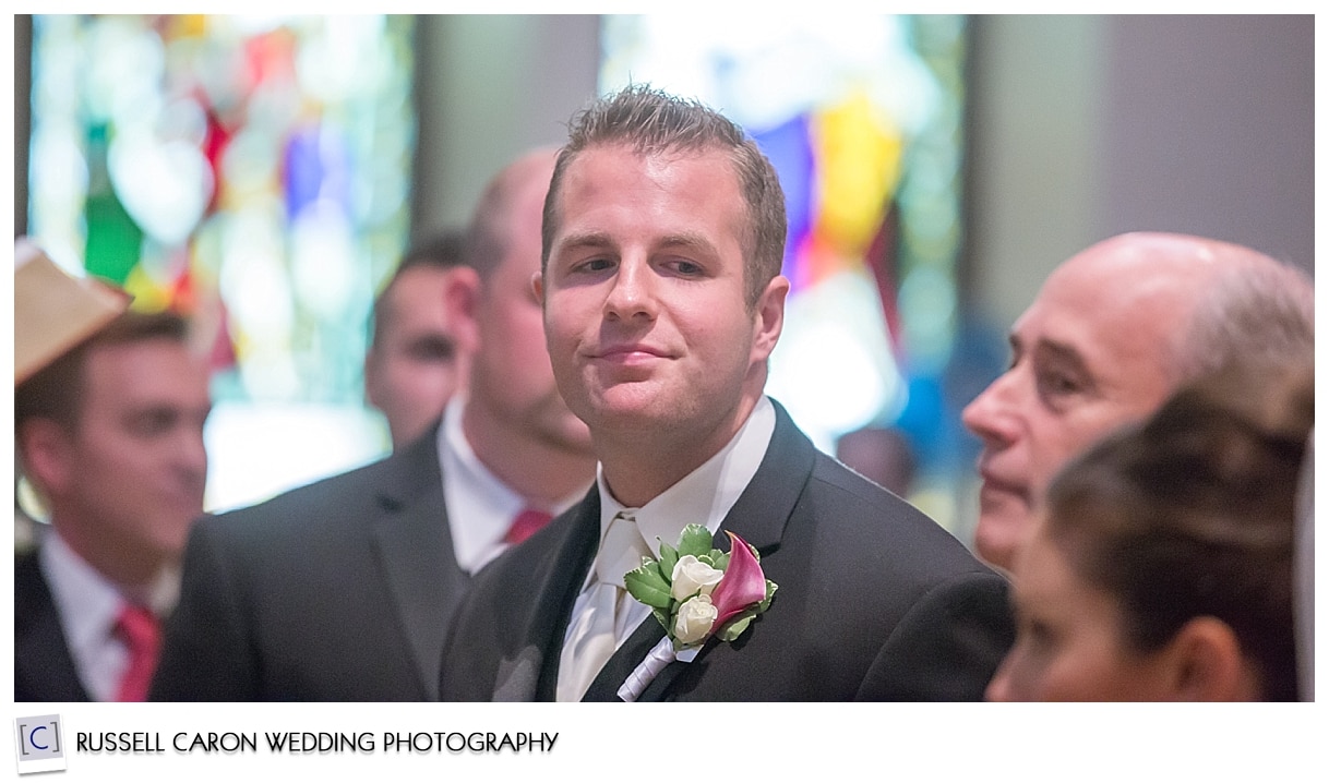 Groom awaiting bride