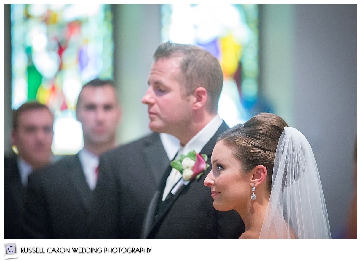 Bride and groom during wedding ceremony