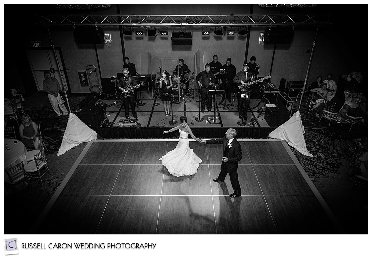 Bride and father dancing