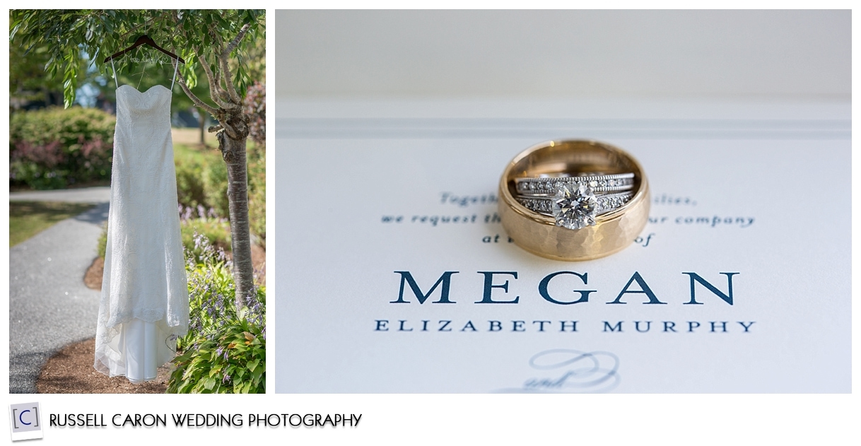 Wedding dress detail photo, ring photo