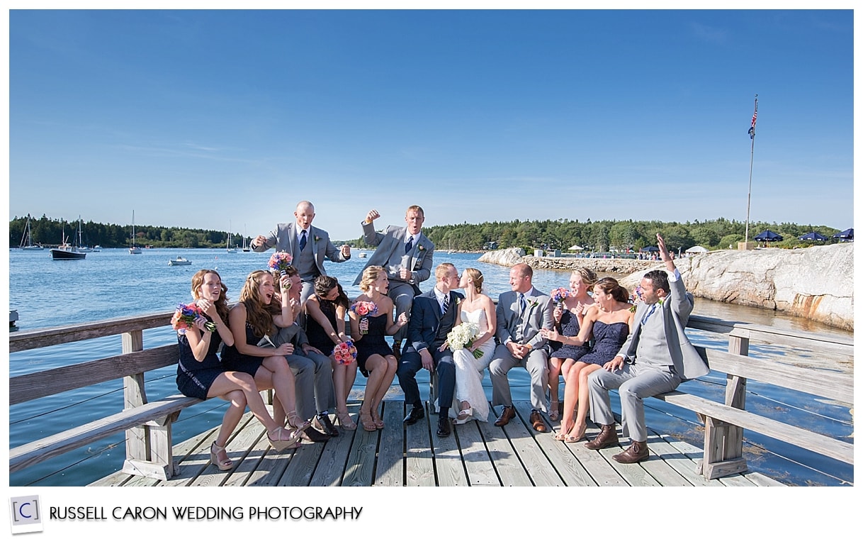 Wedding party at the Sebasco Harbor Resort dock