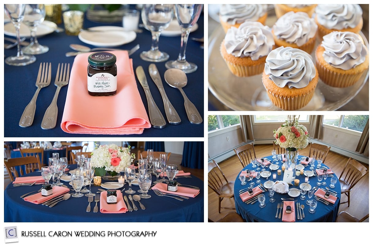 Wedding reception details at Sebasco Harbor Resort