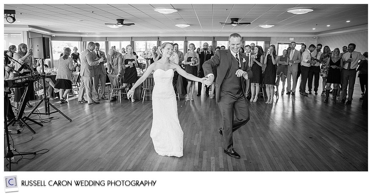 Bride and groom during first dance