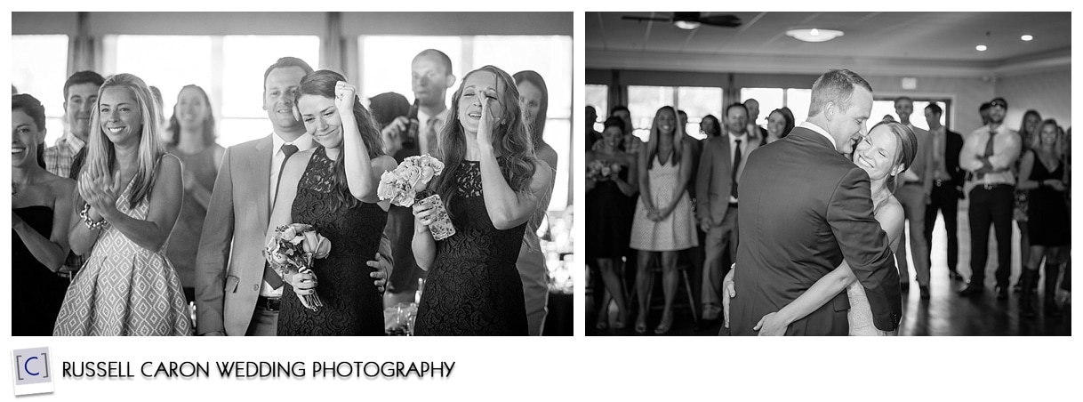 Wedding guests during first dance