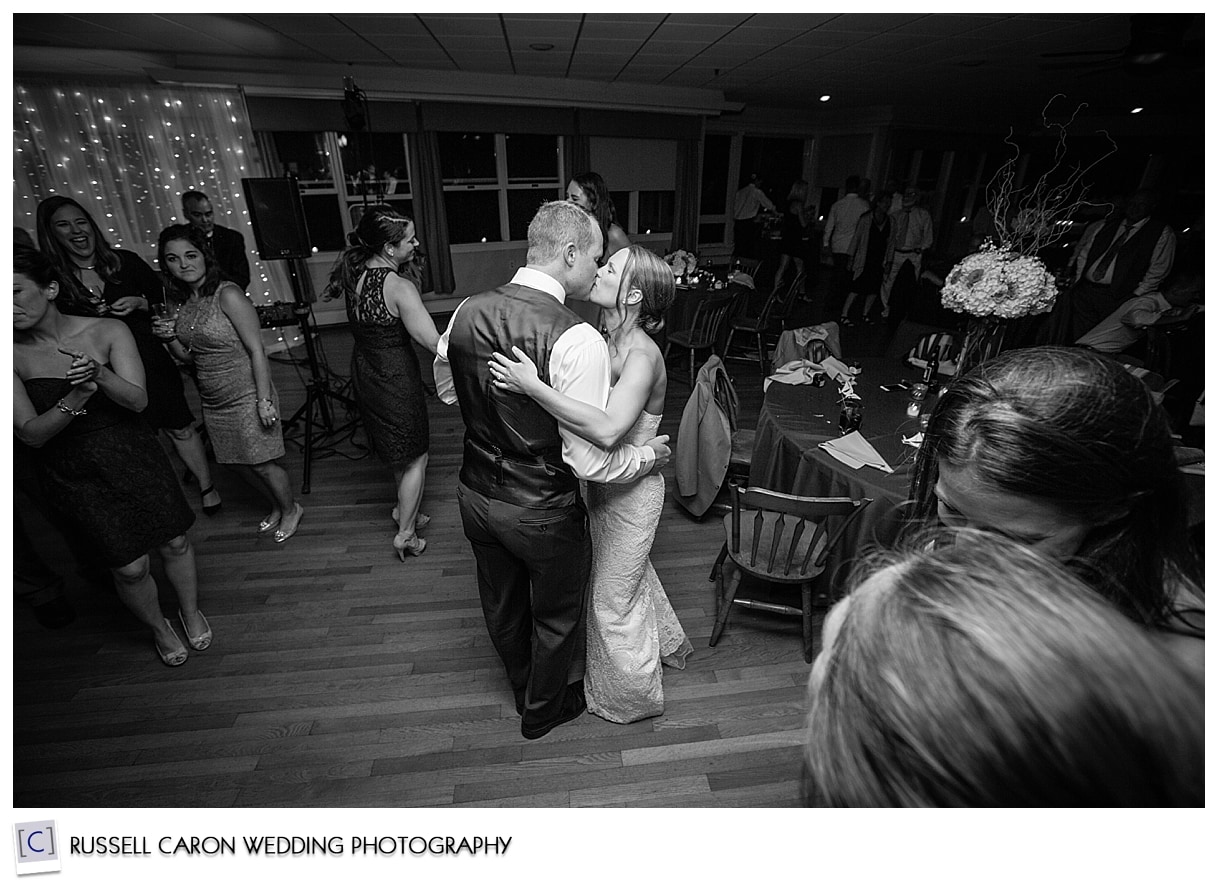 Bride and groom dancing